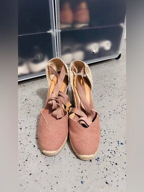 Castaner Chiara 70mm Wedge Espadrille Dusty Rose